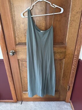 NWT Women’s One-Shoulder Slip Dress in Sage Green